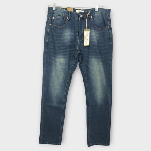 New With TAGS - Mens Smith & Mills Stretch Blue Jeans Size 34x32 - Picture 1 of 6